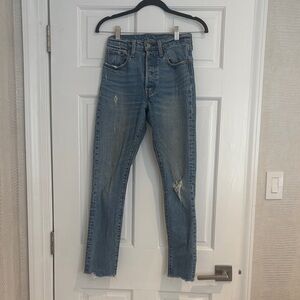 Levi’s 501 Skinny Blue Distressed Women's Jeans size 24x30